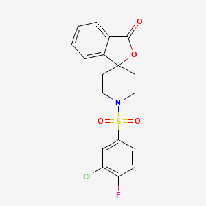 molecular formula C18H15ClFNO4S B2845732 1'-((3-氯-4-氟苯基)磺酰)-3H-螺[异苯并呋喃-1,4'-哌啶]-3-酮 CAS No. 1797171-77-7