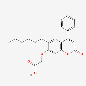 molecular formula C23H24O5 B2845733 [(6-hexyl-2-oxo-4-phenyl-2H-chromen-7-yl)oxy]acetic acid CAS No. 391890-59-8