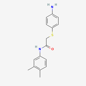 molecular formula C16H18N2OS B2845735 2-[(4-氨基苯基)磺酰]-N-(3,4-二甲基苯基)乙酰胺 CAS No. 763130-03-6