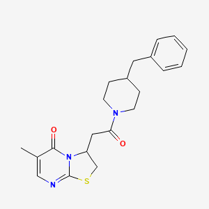 molecular formula C21H25N3O2S B2845741 3-(2-(4-benzylpiperidin-1-yl)-2-oxoethyl)-6-methyl-2H-thiazolo[3,2-a]pyrimidin-5(3H)-one CAS No. 946237-67-8