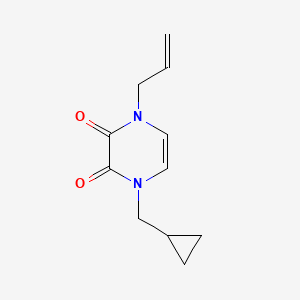 molecular formula C11H14N2O2 B2845743 1-(环丙基甲基)-4-丙-2-烯基吡嗪-2,3-二酮 CAS No. 2380097-34-5