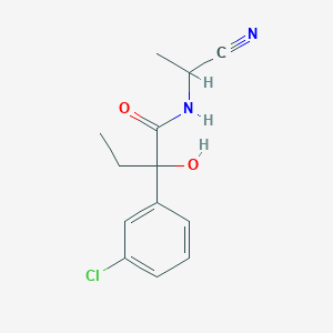 molecular formula C13H15ClN2O2 B2845744 2-(3-chlorophenyl)-N-(1-cyanoethyl)-2-hydroxybutanamide CAS No. 1825575-50-5