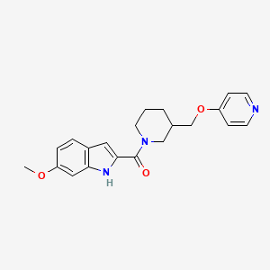 molecular formula C21H23N3O3 B2845745 (6-Methoxy-1H-indol-2-yl)-[3-(pyridin-4-yloxymethyl)piperidin-1-yl]methanone CAS No. 2379978-59-1