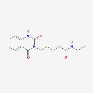 molecular formula C16H21N3O3 B2845748 5-(2,4-dioxo-1,2-dihydroquinazolin-3(4H)-yl)-N-isopropylpentanamide CAS No. 2034455-18-8
