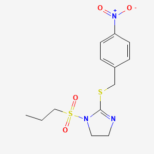 2-[(4-Nitrophenyl)methylsulfanyl]-1-propylsulfonyl-4,5-dihydroimidazole