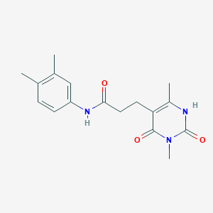 molecular formula C17H21N3O3 B2845753 3-(3,6-dimethyl-2,4-dioxo-1,2,3,4-tetrahydropyrimidin-5-yl)-N-(3,4-dimethylphenyl)propanamide CAS No. 1105207-56-4