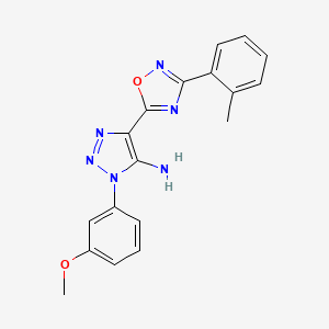 molecular formula C18H16N6O2 B2845757 1-(3-甲氧基苯基)-4-(3-(邻甲苯基)-1,2,4-噁二唑-5-基)-1H-1,2,3-三唑-5-胺 CAS No. 892745-11-8