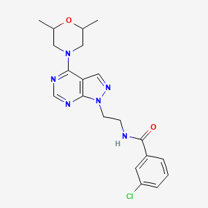 molecular formula C20H23ClN6O2 B2845766 3-氯-N-(2-(4-(2,6-二甲基吗啉基)-1H-吡唑并[3,4-d]嘧啶-1-基)乙基)苯甲酰胺 CAS No. 1171868-15-7