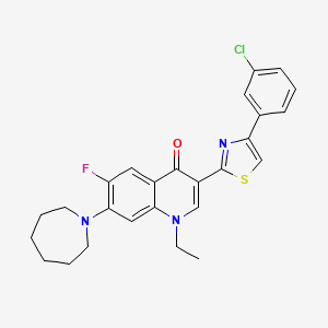 7-(Azepan-1-yl)-3-[4-(3-chlorophenyl)-1,3-thiazol-2-yl]-1-ethyl-6-fluoro-1,4-dihydroquinolin-4-one