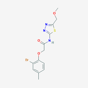 molecular formula C13H14BrN3O3S B284577 2-(2-bromo-4-methylphenoxy)-N-[5-(methoxymethyl)-1,3,4-thiadiazol-2-yl]acetamide 