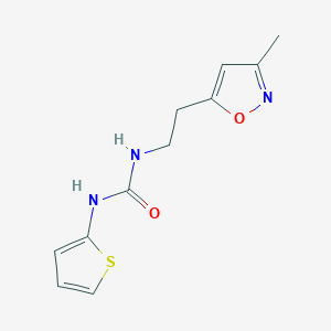 molecular formula C11H13N3O2S B2845773 1-(2-(3-Methylisoxazol-5-yl)ethyl)-3-(thiophen-2-yl)urea CAS No. 1396685-72-5