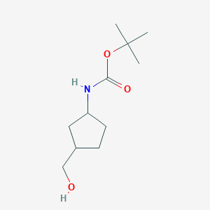 molecular formula C11H21NO3 B2845780 叔丁基-N-[3-(羟甲基)环戊基]氨基甲酸叔丁酯 CAS No. 1781907-97-8