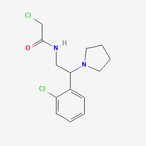 molecular formula C14H18Cl2N2O B2845785 2-chloro-N-[2-(2-chlorophenyl)-2-pyrrolidin-1-ylethyl]acetamide CAS No. 791601-00-8