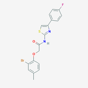 molecular formula C18H14BrFN2O2S B284579 2-(2-bromo-4-methylphenoxy)-N-[4-(4-fluorophenyl)-1,3-thiazol-2-yl]acetamide 