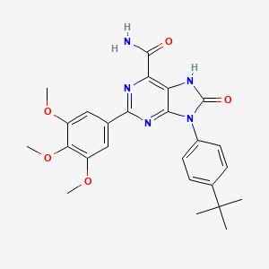 molecular formula C25H27N5O5 B2845795 9-(4-(叔丁基)苯基)-8-氧代-2-(3,4,5-三甲氧基苯基)-8,9-二氢-7H-嘌呤-6-羧酰胺 CAS No. 904268-14-0