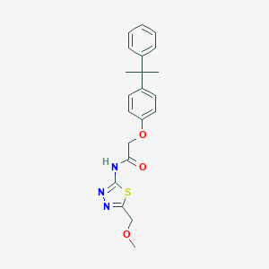 molecular formula C21H23N3O3S B284581 N-[5-(methoxymethyl)-1,3,4-thiadiazol-2-yl]-2-[4-(2-phenylpropan-2-yl)phenoxy]acetamide 