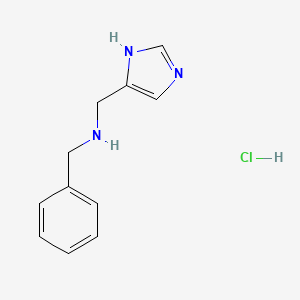 molecular formula C11H14ClN3 B2845811 N-((1H-咪唑-5-基)甲基)-1-苯甲胺盐酸盐 CAS No. 1195577-03-7