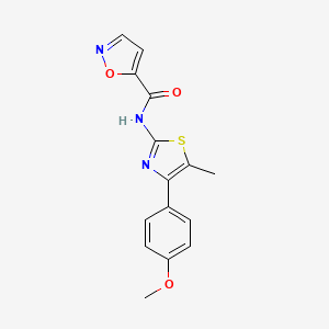 molecular formula C15H13N3O3S B2845817 N-(4-(4-methoxyphenyl)-5-methylthiazol-2-yl)isoxazole-5-carboxamide CAS No. 919751-64-7