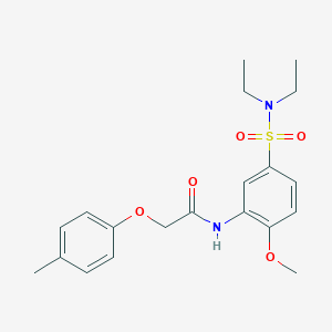 molecular formula C20H26N2O5S B284582 N-[5-(diethylsulfamoyl)-2-methoxyphenyl]-2-(4-methylphenoxy)acetamide 