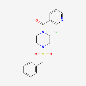 molecular formula C17H18ClN3O3S B2845827 (4-Benzylsulfonylpiperazin-1-yl)-(2-chloropyridin-3-yl)methanone CAS No. 1111564-09-0