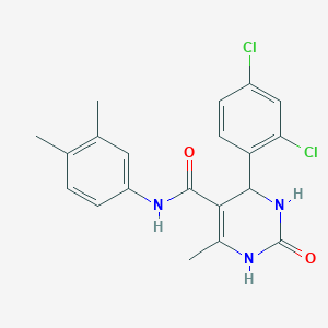 molecular formula C20H19Cl2N3O2 B2845830 4-(2,4-dichlorophenyl)-N-(3,4-dimethylphenyl)-6-methyl-2-oxo-1,2,3,4-tetrahydropyrimidine-5-carboxamide CAS No. 406691-14-3
