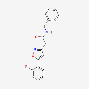 molecular formula C18H15FN2O2 B2845833 N-benzyl-2-(5-(2-fluorophenyl)isoxazol-3-yl)acetamide CAS No. 1209807-46-4