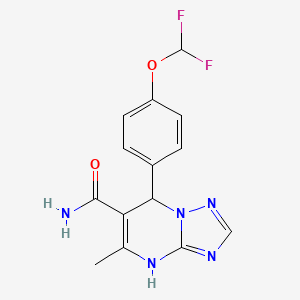 molecular formula C14H13F2N5O2 B2845834 7-[4-(二氟甲氧基)苯基]-5-甲基-4H,7H-[1,2,4]三唑并[1,5-a]嘧啶-6-羧酰胺 CAS No. 881470-96-8