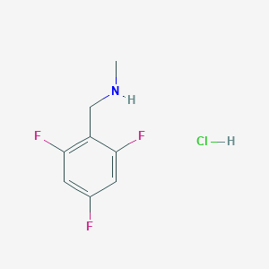 molecular formula C8H9ClF3N B2845839 N-甲基-1-(2,4,6-三氟苯基)甲胺；盐酸盐 CAS No. 2470440-66-3