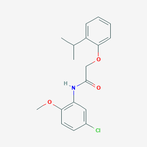molecular formula C18H20ClNO3 B284584 N-(5-chloro-2-methoxyphenyl)-2-(2-isopropylphenoxy)acetamide 
