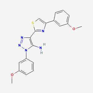 molecular formula C19H17N5O2S B2845840 1-(3-methoxyphenyl)-4-(4-(3-methoxyphenyl)thiazol-2-yl)-1H-1,2,3-triazol-5-amine CAS No. 1111244-57-5
