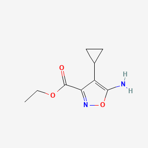 molecular formula C9H12N2O3 B2845841 Ethyl 5-amino-4-cyclopropyl-1,2-oxazole-3-carboxylate CAS No. 1782558-71-7