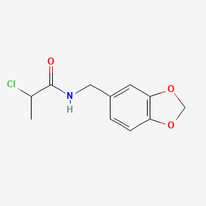 molecular formula C11H12ClNO3 B2845842 N-(1,3-苯并二氧杂环[5.5.1]十一烷-5-基甲基)-2-氯丙酰胺 CAS No. 40023-40-3