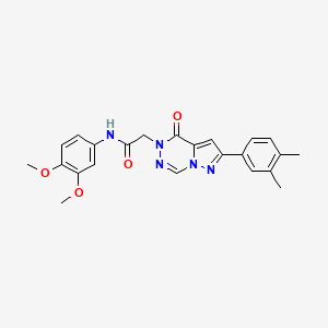 molecular formula C23H23N5O4 B2845845 N-(3,4-二甲氧基苯基)-2-[2-(3,4-二甲基苯基)-4-氧代吡唑并[1,5-d][1,2,4]三唑-5(4H)-基]乙酰胺 CAS No. 1021079-19-5