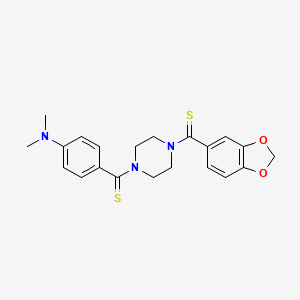 Benzo[d][1,3]dioxol-5-yl(4-(4-(dimethylamino)phenylcarbonothioyl)piperazin-1-yl)methanethione