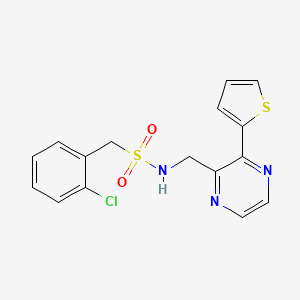 molecular formula C16H14ClN3O2S2 B2845851 1-(2-氯苯基)-N-((3-(噻吩-2-基)吡嗪-2-基)甲基)甲磺酰胺 CAS No. 2034313-50-1