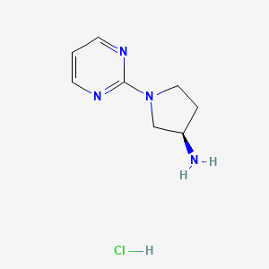 molecular formula C8H13ClN4 B2845863 (3R)-1-(Pyrimidin-2-yl)pyrrolidin-3-amine hydrochloride CAS No. 1421025-59-3