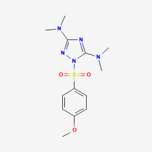 molecular formula C13H19N5O3S B2845865 N-{3-(dimethylamino)-1-[(4-methoxyphenyl)sulfonyl]-1H-1,2,4-triazol-5-yl}-N,N-dimethylamine CAS No. 478032-04-1
