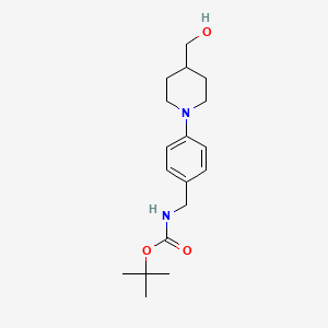 tert-butyl N-({4-[4-(hydroxymethyl)piperidin-1-yl]phenyl}methyl)carbamate
