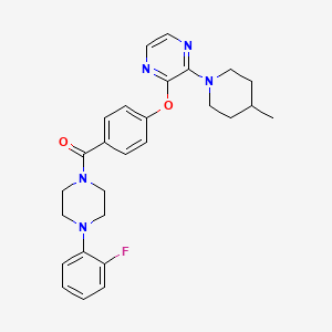 (4-(2-Fluorophenyl)piperazin-1-yl)(4-((3-(4-methylpiperidin-1-yl)pyrazin-2-yl)oxy)phenyl)methanone