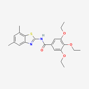 N-(5,7-dimethyl-1,3-benzothiazol-2-yl)-3,4,5-triethoxybenzamide