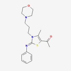 molecular formula C19H25N3O2S B2845878 1-[4-Methyl-3-(3-morpholin-4-ylpropyl)-2-phenylimino-1,3-thiazol-5-yl]ethanone CAS No. 898624-87-8
