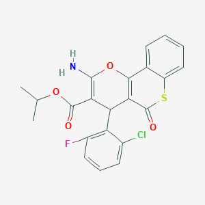 isopropyl 2-amino-4-(2-chloro-6-fluorophenyl)-5-oxo-4H,5H-thiochromeno[4,3-b]pyran-3-carboxylate