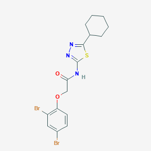 molecular formula C16H17Br2N3O2S B284589 N-(5-cyclohexyl-1,3,4-thiadiazol-2-yl)-2-(2,4-dibromophenoxy)acetamide 