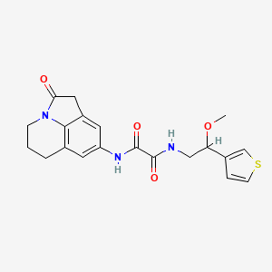 molecular formula C20H21N3O4S B2845890 N-(2-Methoxy-2-thiophen-3-ylethyl)-N'-(2-oxo-1-azatricyclo[6.3.1.04,12]dodeca-4,6,8(12)-trien-6-yl)oxamide CAS No. 1448056-33-4