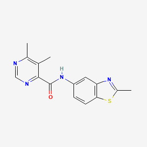 molecular formula C15H14N4OS B2845893 5,6-Dimethyl-N-(2-methyl-1,3-benzothiazol-5-yl)pyrimidine-4-carboxamide CAS No. 2415601-23-7
