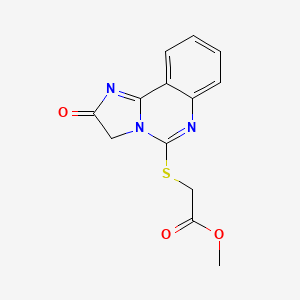 molecular formula C13H11N3O3S B2845899 Methyl 2-[(2-oxo-2,3-dihydroimidazo[1,2-c]quinazolin-5-yl)sulfanyl]acetate CAS No. 478039-20-2