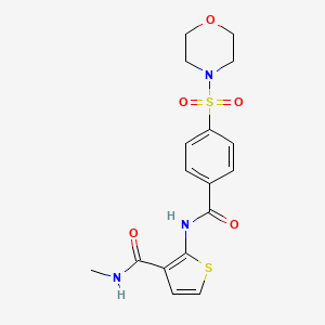 molecular formula C17H19N3O5S2 B2845902 N-甲基-2-(4-(吗啉磺酰)苯甲酰胺)噻吩-3-羧酰胺 CAS No. 864974-59-4