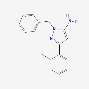 molecular formula C17H17N3 B2845907 1-benzyl-3-(2-methylphenyl)-1H-pyrazol-5-amine CAS No. 926246-73-3