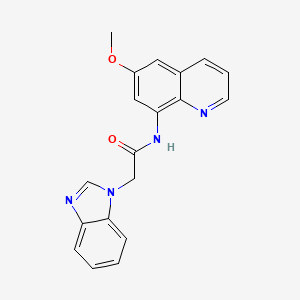 molecular formula C19H16N4O2 B2845913 2-(1H-benzo[d]imidazol-1-yl)-N-(6-methoxyquinolin-8-yl)acetamide CAS No. 1207058-87-4