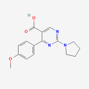 4-(4-Methoxyphenyl)-2-pyrrolidin-1-ylpyrimidine-5-carboxylic acid